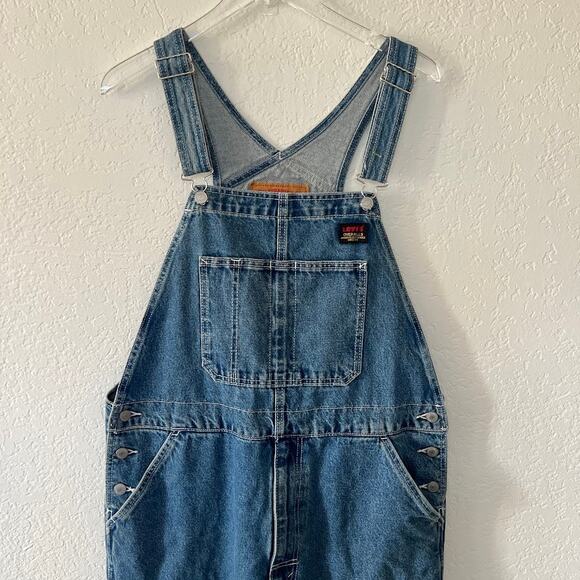 Levi's Men's Denim Overalls L Carpenter Blue Straight Leg Relaxed Fit Utility - Picture 3 of 9
